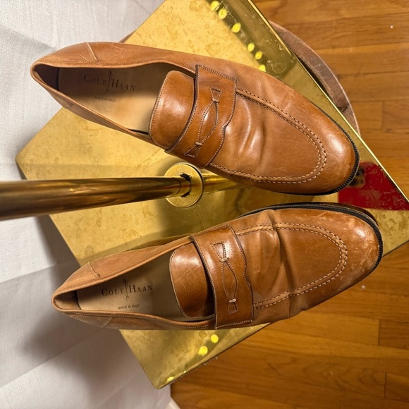 Cole Haan Tan Leather Slip-On Loafers with Cushioned Insole - Picture 1 of 5